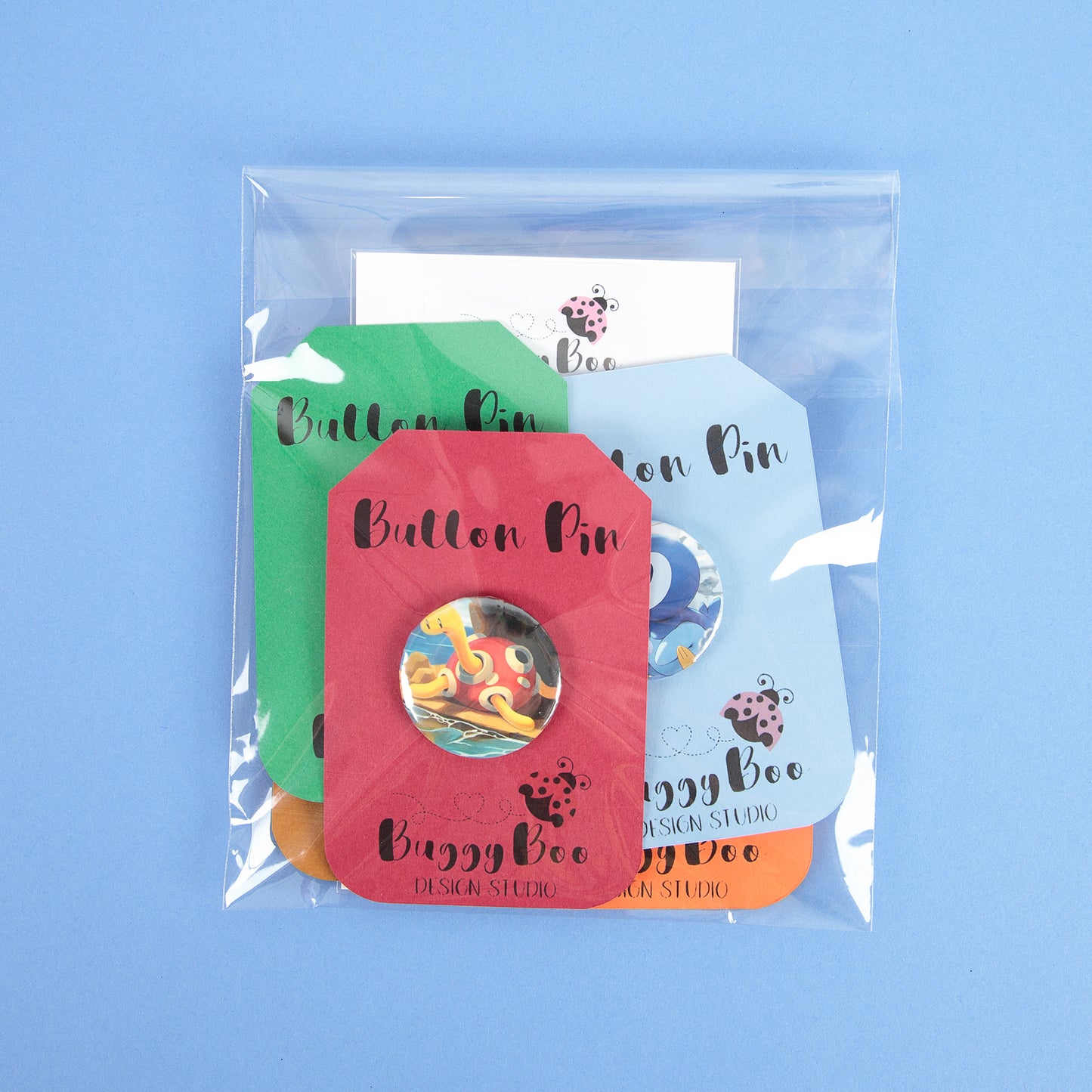 Pokemon Mystery Bag - Includes (5) Pokemon Card Buttons and (1) Sticker