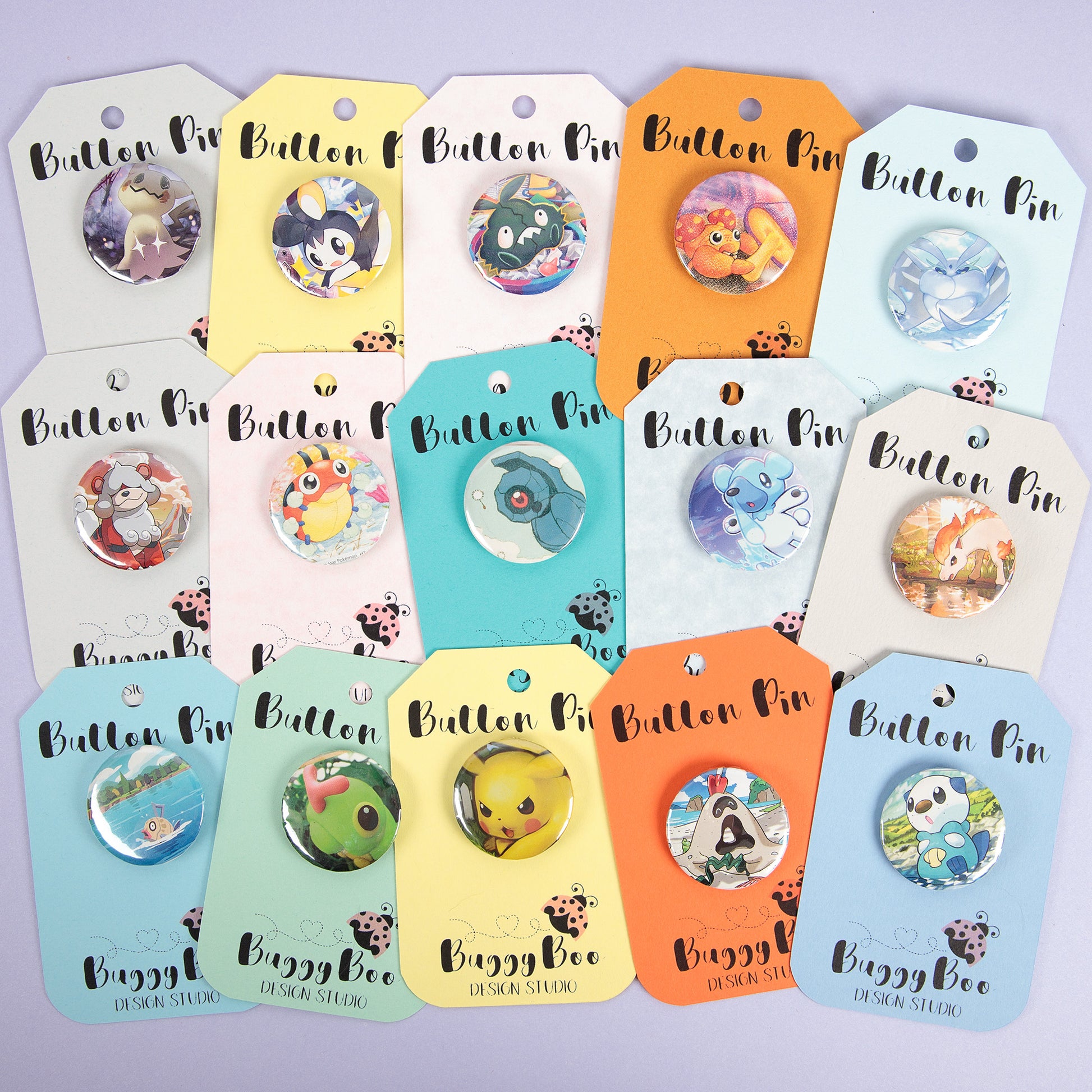 pokemon card pins Upcycled Pokemon Card Pinback Button - Mystery Bundles